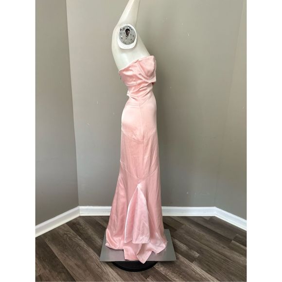 Alice + Olivia Phaedra Draped-Panel Strapless Bustier Gown - Picture 6 of 11